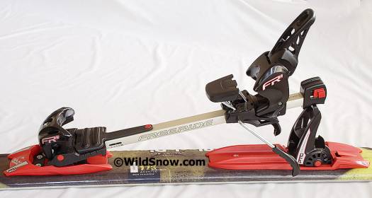 total-freeride Complete backcountry skiing binding shown above. Red parts are the "Power Transmission Control." Click photo to enlarge.