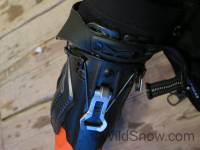The ski-walk latch is more complicated than normal, due to the split cuff. Quite ingenious, really.