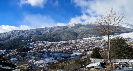The tiny Greek mountain village of Samarina. In the winter less than 300 people live here.