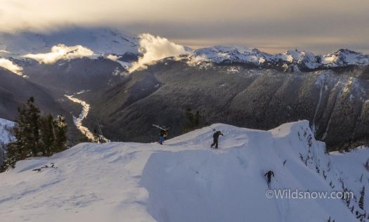 WildsnowEdit (6 of 7) We were treated to awesome views throughout the day. For our last run we hiked up to the King, a small side-country peak. Here's Julia dropping in.