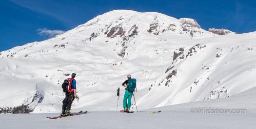 WildsnowEdit (7 of 7) Sunday felt like an entirely different season than Saturday. T-shirt temps, blue skies, and wind-scoured snow. We settled on a day at Muir, worried about warming instabilities on steeper slopes and at lower elevations.