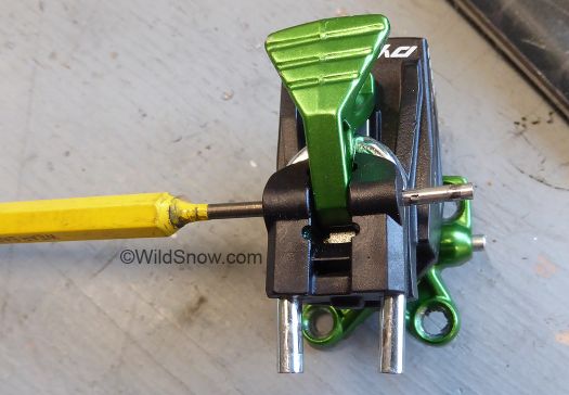 In case you're wondering how you get the U-spring out of the binding, easy operation with a pin punch. In case you're wondering how you get the U-spring out of the binding, easy operation with a pin punch.