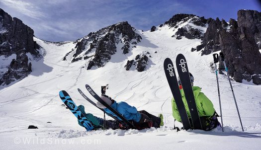 You know that it is a good pair of skis when it doubles as a good backrest! Reclining after skiing the Birthday Chutes near Telluride. You know that it is a good pair of skis when it doubles as a good backrest! Reclining after skiing the Birthday Chutes near Telluride.