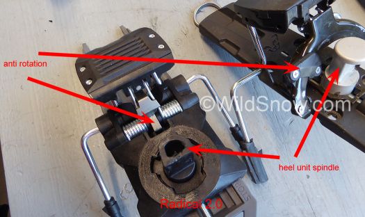 Center spindle of Radical 2 is interestingly made of strong ostensibly carbon infused plastic. Center spindle of Radical 2 is interestingly made of strong ostensibly carbon infused plastic.