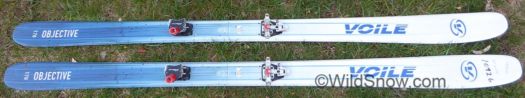 Voile Objective touring ski, proof that the one-kilo option is real. Voile Objective touring ski, proof that the one-kilo option is real.