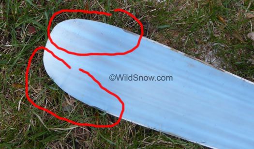 Lack of edges and protector at tail reduces weight and probably helps with cost. Lack of edges and protector at tail reduces weight and probably helps with cost.