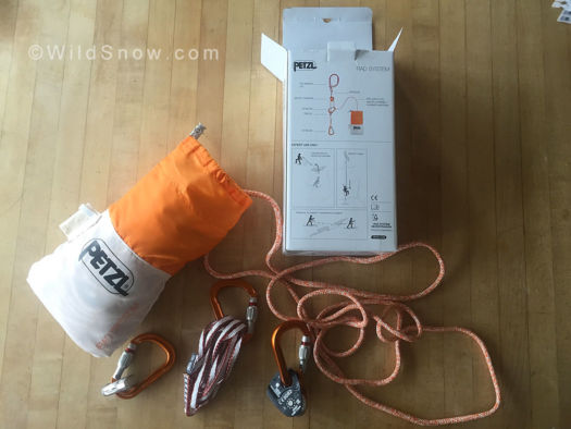 Petzl RAD System complete with a convenient carrying pouch.