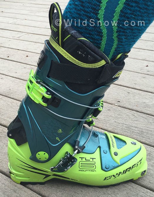 Boot in ski mode showing the extended forward flex with the modification. As much, if not more than a softboot. Boot in ski mode showing the extended forward flex with the modification. As much, if not more than a softboot.