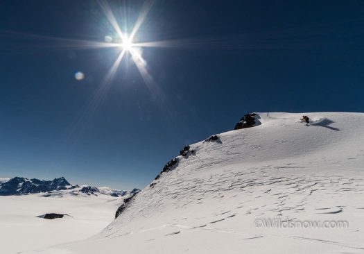 WildsnowEdit (1 of 18) Eric finding nice turns on another run off of Erewhon. A good place to find himself in the middle of “nowhere”.