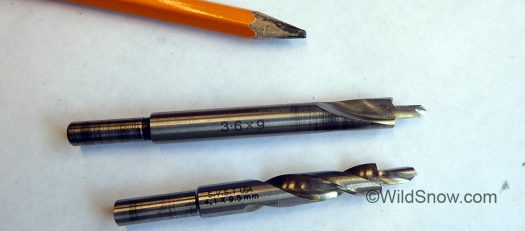 Dedicated ski drill bits. 3.6 x 9 at top, 4.1 x 9.5 at bottom. Dedicated ski drill bits. 3.6 x 9 at top, 4.1 x 9.5 at bottom.