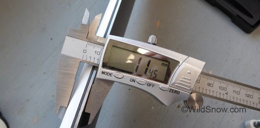 Always measure ski thickness in the binding mount areas, and compare to screw lengths. Always measure ski thickness in the binding mount areas, and compare to screw lengths.