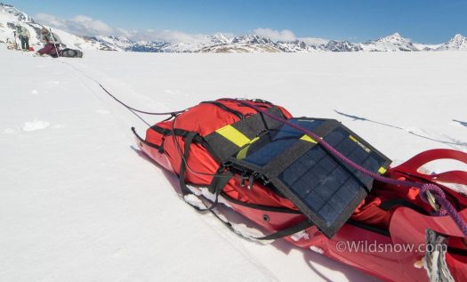 Charging up in the solar oven of the Monarch Icefield.