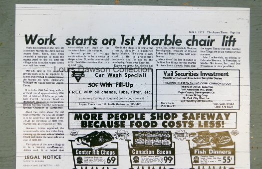 Marble chairlift news report 1971.