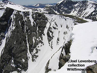 Top section of Taylor Glacier, showing 60 degree crux section. Top section of Taylor Glacier, showing 60 degree crux section.