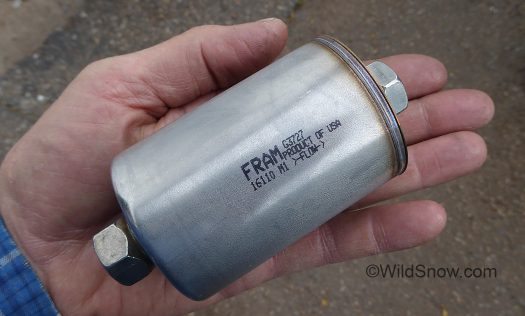 The famous Fram G3727 fuel filter is threaded at both ends with female 16 mm x 1.5 pitch, ideally for an O-ring fitting. The famous Fram G3727 fuel filter is threaded at both ends with female 16 mm x 1.5 pitch, ideally for an O-ring fitting.