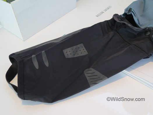 Strafe boot gaiter stretches over your boot cuff, skimo style. If desired cut outlined areas for boot buckles so you can make easy transitions. Strafe boot gaiter stretches over your boot cuff, skimo style. If desired cut outlined areas for boot buckles so you can make easy transitions.