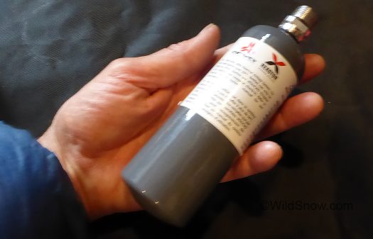 Arva downsized argon cylinder for their airbag backpacks.