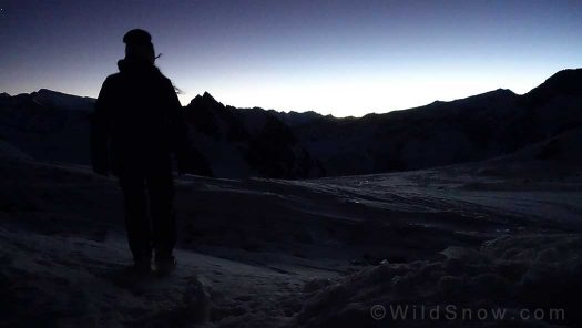 After waiting out the last dark hours of the night, first light finally illuminates the eastern horizon. After waiting out the last dark hours of the night, first light finally illuminates the eastern horizon.