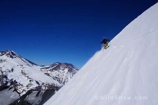Griffin's first legitimate ski descent on Dynafits, and he choose some steeps at 17,700' for the test run. Griffin's first legitimate ski descent on Dynafits, and he choose some steeps at 17,700' for the test run.