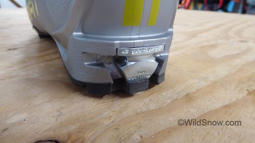 This is big. Heel fitting is attached using a through-bolt type of fastener from the inside of the boot. This is big. Heel fitting is attached using a through-bolt type of fastener from the inside of the boot.