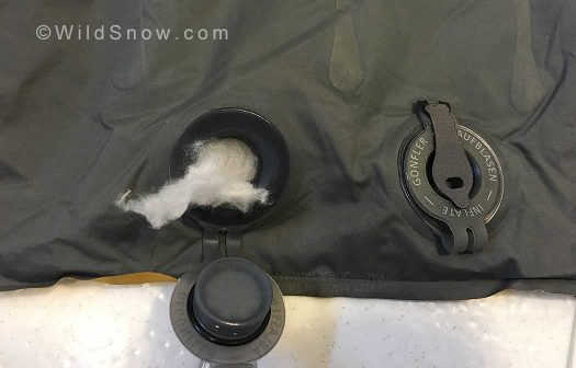 I have had a slight issue with the synthetic insulation leaking out of the deflate valve. It is a small amount, and causes no major problems. The insulation can collect debris, which you'll want to avoid putting back into the pad for risk of damage. I have had a slight issue with the synthetic insulation leaking out of the deflate valve. It is a small amount, and causes no major problems. The insulation can collect debris, which you'll want to avoid putting back into the pad for risk of damage.