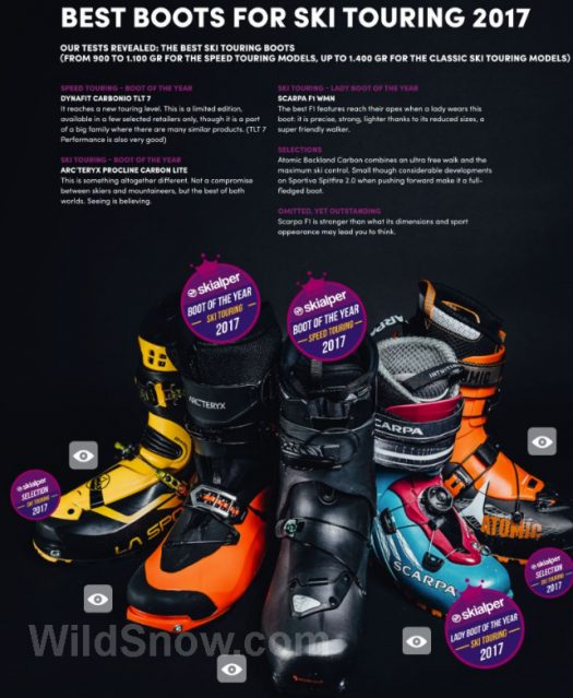Check out this year winner boots, 'Ski Touring' category. The two most innovative shoes out there win the prize. Check out this year winner boots, 'Ski Touring' category. The two most innovative shoes out there win the prize.