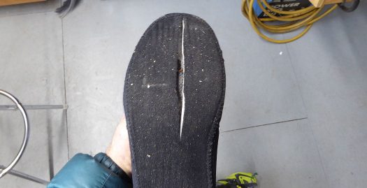 Gill cuts were made. Gill cuts were made before a liner remold. I make the slits in the bottom, top and sides of the metatarsal area.