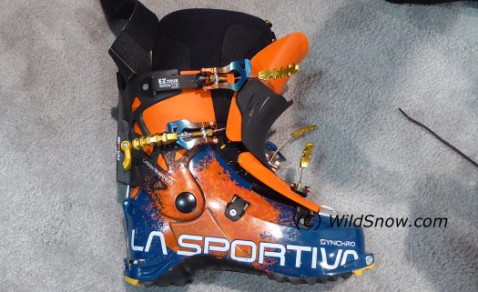 New Sportiva Synchro available fall of 2017 has solution for stiff tongue in touring mode. New Sportiva Synchro available fall of 2017 has solution for stiff tongue in touring mode.