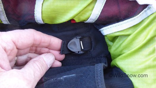 Torso length anchor inside pack. Torso length anchor inside pack.