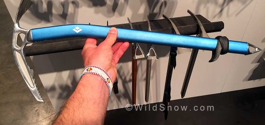 BD’s new Swift ski mountaineering axe with a newly designed adjustable grip.