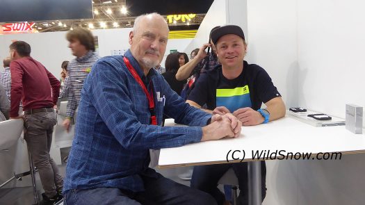 Your friendly blogger at Marker Volkle chatting with Stian Hagen. I wasn't covering skis at ISPO so I won't go into happenings at Volkl, though all their happenings are good happenings. Your friendly blogger at Marker Volkle chatting with Stian Hagen. I wasn't covering skis at ISPO so I won't go into happenings at Volkl, though all their happenings are good happenings.