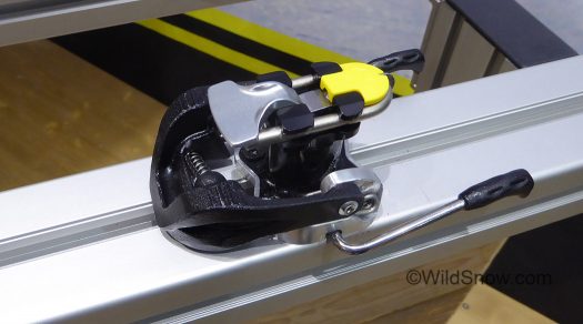 Trab ski brake works with their tiny touring binding. Trab ski brake works with their tiny touring binding.