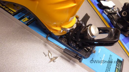 Sandro and I spent quite a bit of time on the Sportiva boot heel that's compatible with classic tech, Kingpin, and Trab TR2. Sandro and I spent quite a bit of time on the Sportiva boot heel that's compatible with classic tech, Kingpin, and Trab TR2.