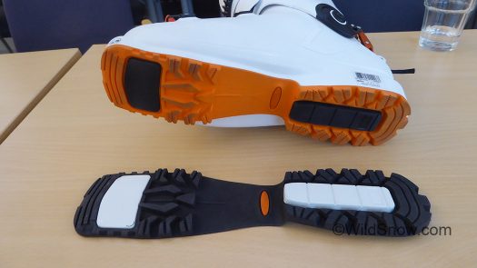 Denser plastic pads in the WTR sole make for compatibility with a variety of bindings. Denser plastic pads in the WTR sole make for compatibility with a variety of bindings.