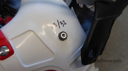 Egged hole has been cleaned up, shown with bushing and T-nut inserted. Egged hole has been cleaned up, shown with bushing and T-nut inserted.