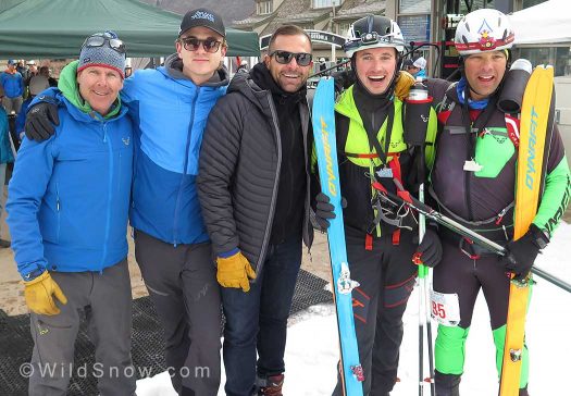 gt2017_salewa_203Salewa North America CEO, Ross Herr (second from right), gives his Dynafits the executive test.1 Salewa North America Sales Manager, Ross Herr (second from right), gives his Dynafits the executive test.