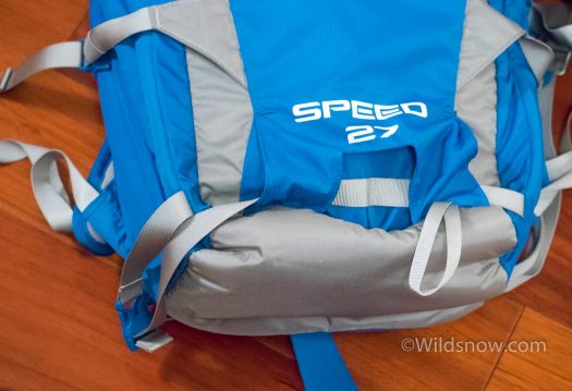 DSC05670-March 07, 2017-6 Ice axe carry strap doubles as a diagonal ski carry strap. Cool idea.