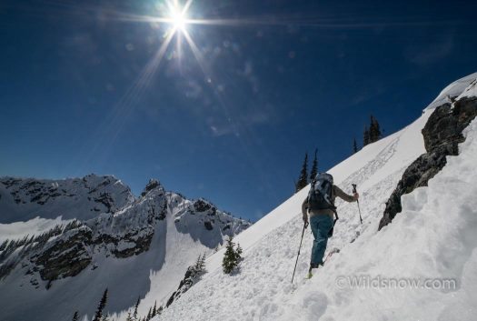 DSC06555-Edit-2-April 21, 2017-1 The first skin of the day was through some sun-baked mank. We managed to find better snow for the most part on the way down.