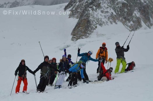The whole crew minus 'Fix' the photographer living the good life at Mont Blanc.  Photo by 'Fix.'