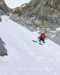 Make no mistake, this line is a full-on alpine day that involves real climbing with very steep skiing, but if you catch good snow, what an adventure! Make no mistake, this line is a full-on alpine day that involves real climbing with very steep skiing, but if you catch good snow, what an adventure!