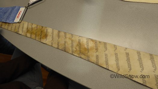In honor of our visit, Werner produced this incredibly dirty and contaminated skin. It had virtually no tack left. In honor of our visit, Werner produced this incredibly dirty and contaminated skin. It had virtually no tack left.