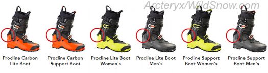 All Arcteryx Procline boot models are affected.