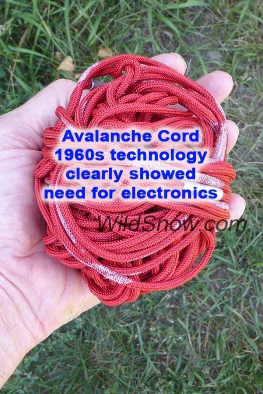 1960s avalanche safety technology,  the avalanche cord.