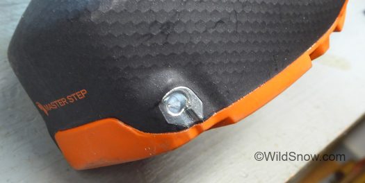 Toe fittings are the latest from Dynafit, Master Step. Toe fittings are the latest from Dynafit, Master Step.