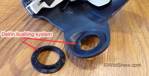 Cuff does not have removable bushings or a cant system, but it _does_ have a nicely executed Delrin bushing system that will probably last for the overall life of the boot. Cuff does not have removable bushings or a cant system, but it _does_ have a nicely executed Delrin bushing system that will probably last for the overall life of the boot.