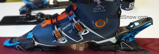 In downhill mode it's an alpine binding that accepts three different boot standards. In downhill mode it's an alpine binding that accepts three different boot standards.