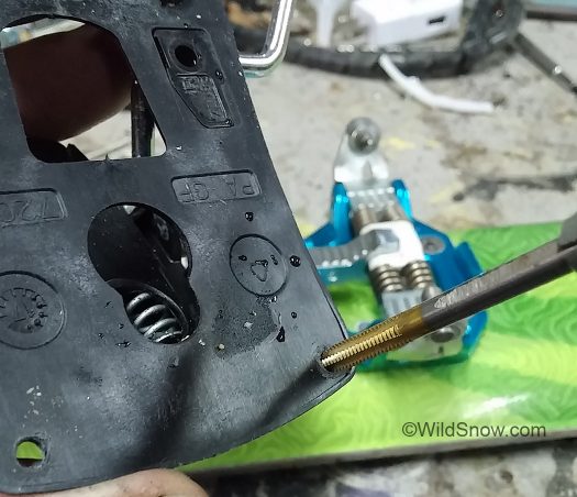 I tapped the front holes with 8/32 vs 6/32 to get better grip in the plastic. Seems to hold well when you tighten the screws. I tapped the front holes with 8/32 vs 6/32 to get better grip in the plastic. Seems to hold well when you tighten the screws.