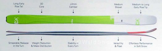 G3 SEEKr G3SEEKr features longer early rise in tip and tail for smearability; the slight camber underfoot maintains stability at higher speeds.