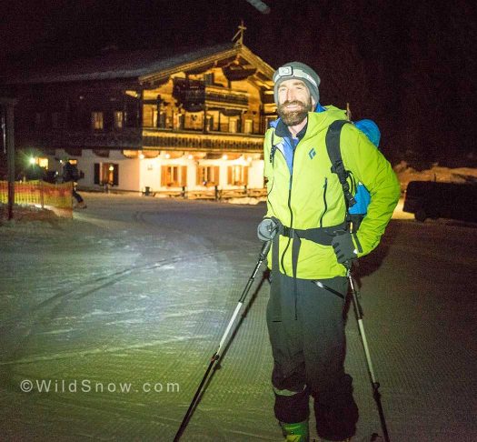BD Engineer Pete Gompert out for an Austrian night tour while sporting the Helio kit – pants, shell, and gloves. BD Engineer Pete Gompert out for an Austrian night tour while sporting the Helio kit – pants, shell, and gloves.