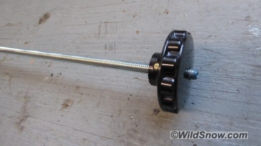 Allthread in the knob. Next, cut to length. Allthread in the knob. Next, cut to length.